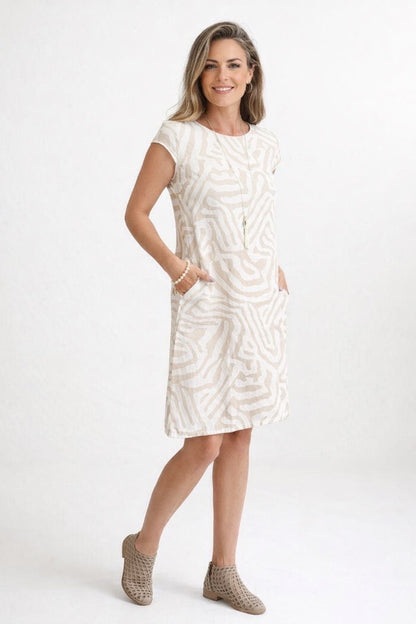 Elara | Women’s Short Sleeve Midi Dress with Pockets